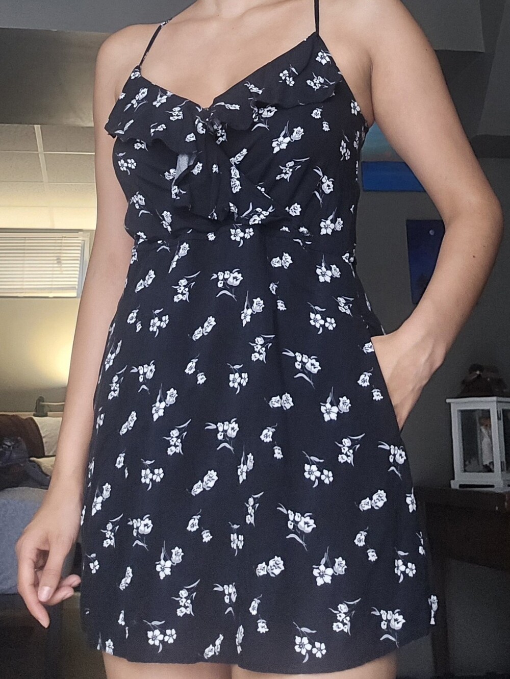 Mimi Chica Black and White Sleeveless Sundress
